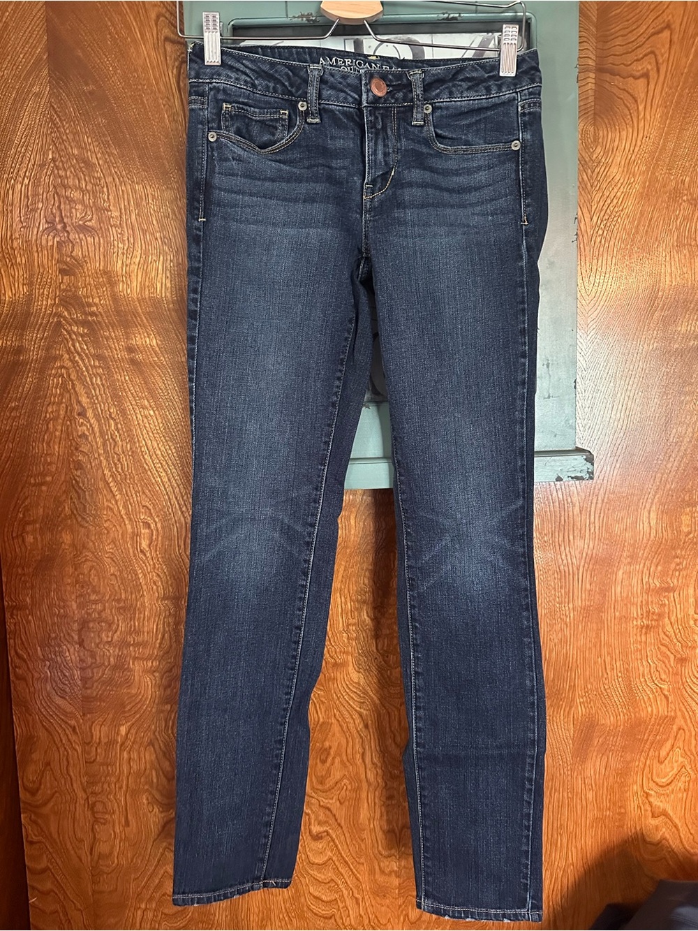 American Eagle Outfitters Dark Blue Straight Leg Jeans